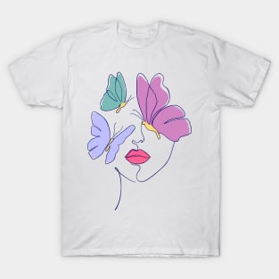 Woman with butterflies T-Shirt